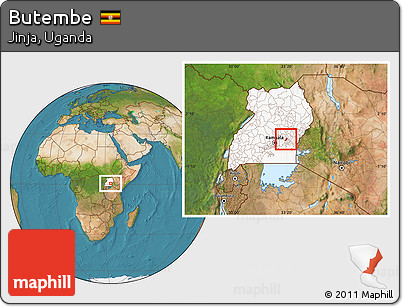 Satellite Location Map of Butembe, highlighted country