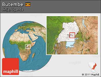 Satellite Location Map of Butembe, highlighted country