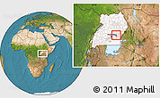 Satellite Location Map of Butembe, highlighted country, highlighted parent region