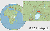 Savanna Style Location Map of Butembe, within the entire country