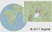 Savanna Style Location Map of Butembe, hill shading