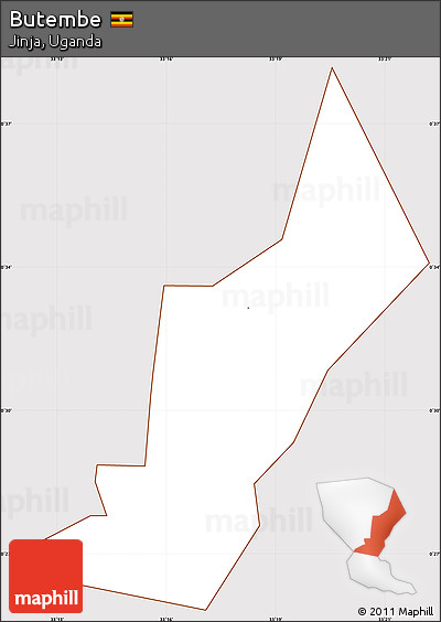 Classic Style Simple Map of Butembe, cropped outside