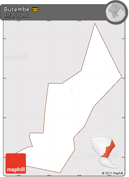 Classic Style Simple Map of Butembe, cropped outside