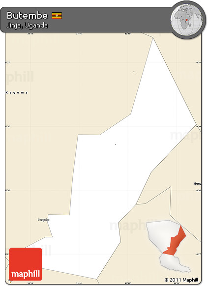 Classic Style Simple Map of Butembe