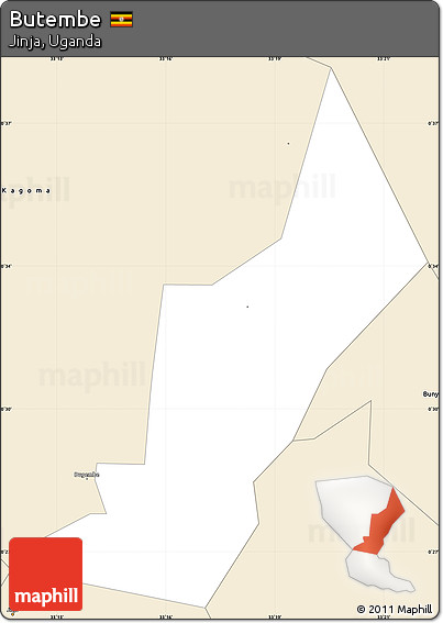 Classic Style Simple Map of Butembe