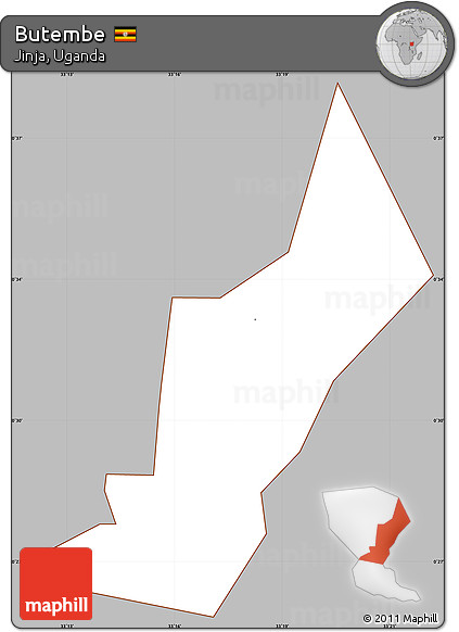 Gray Simple Map of Butembe, cropped outside