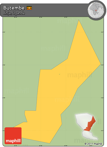 Savanna Style Simple Map of Butembe, single color outside