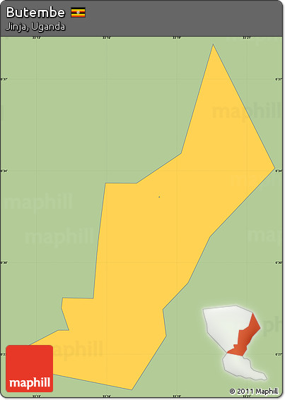 Savanna Style Simple Map of Butembe, single color outside