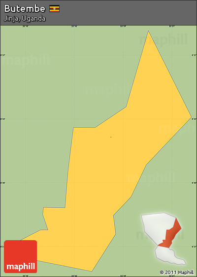 Savanna Style Simple Map of Butembe, single color outside