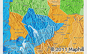 Political Shades Map of Kabale