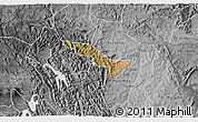 Satellite 3D Map of Rukiga, desaturated