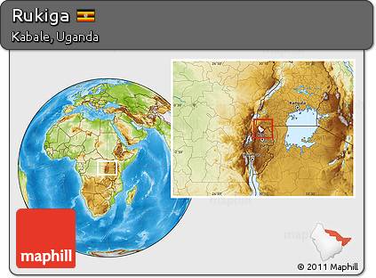 Physical Location Map of Rukiga, highlighted parent region
