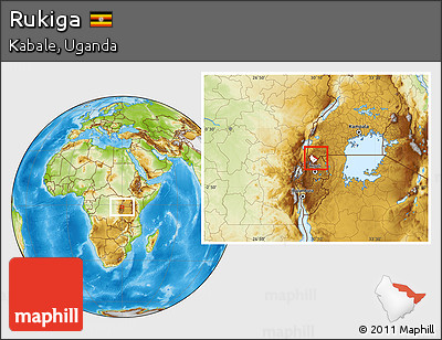 Physical Location Map of Rukiga, highlighted parent region