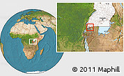 Satellite Location Map of Rukiga, highlighted country, highlighted parent region
