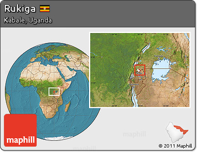 Satellite Location Map of Rukiga, highlighted parent region