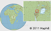 Savanna Style Location Map of Rukiga, highlighted parent region