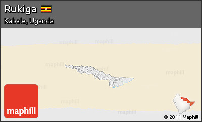 Classic Style Panoramic Map of Rukiga, single color outside