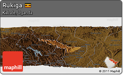 Physical Panoramic Map of Rukiga, darken
