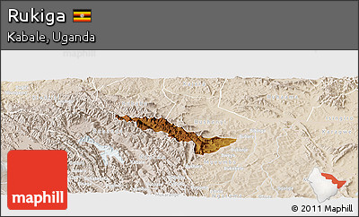 Physical Panoramic Map of Rukiga, lighten