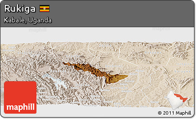 Physical Panoramic Map of Rukiga, lighten