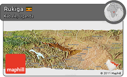 Physical Panoramic Map of Rukiga, satellite outside
