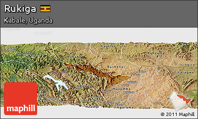 Physical Panoramic Map of Rukiga, satellite outside