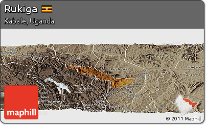Physical Panoramic Map of Rukiga, semi-desaturated