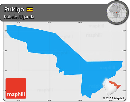 Political Simple Map of Rukiga, single color outside