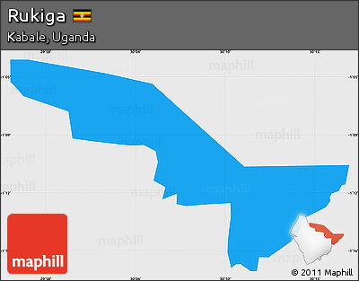 Political Simple Map of Rukiga, single color outside