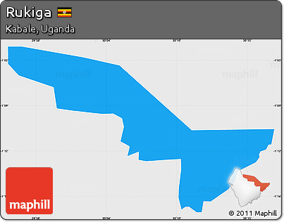 Political Simple Map of Rukiga, single color outside