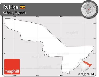 Silver Style Simple Map of Rukiga, cropped outside