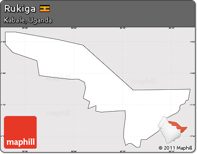 Silver Style Simple Map of Rukiga, cropped outside