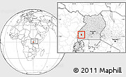 Blank Location Map of Kitagwenda, highlighted country, within the entire country