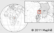 Blank Location Map of Kitagwenda, highlighted country, highlighted parent region
