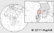 Blank Location Map of Kitagwenda, highlighted country