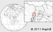 Blank Location Map of Kitagwenda, highlighted parent region, within the entire country