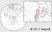 Blank Location Map of Kitagwenda, highlighted parent region