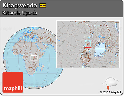 Gray Location Map of Kitagwenda