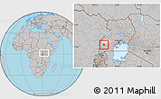 Gray Location Map of Kitagwenda, highlighted parent region, within the entire country