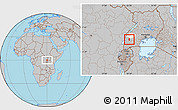 Gray Location Map of Kitagwenda, highlighted parent region