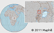 Gray Location Map of Kitagwenda, hill shading