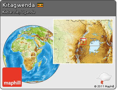 Physical Location Map of Kitagwenda, highlighted parent region