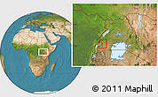 Satellite Location Map of Kitagwenda, within the entire country