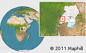 Satellite Location Map of Kitagwenda, highlighted country