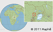 Savanna Style Location Map of Kitagwenda, within the entire country