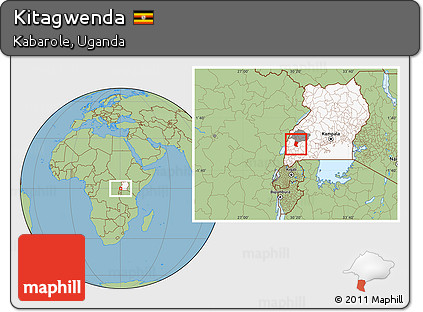 Savanna Style Location Map of Kitagwenda, highlighted country, highlighted parent region