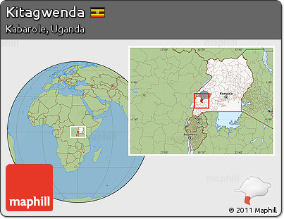 Savanna Style Location Map of Kitagwenda, highlighted country, highlighted parent region
