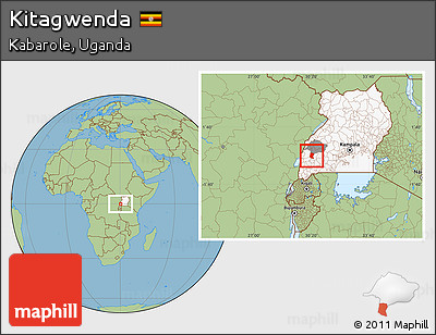 Savanna Style Location Map of Kitagwenda, highlighted country, highlighted parent region