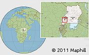 Savanna Style Location Map of Kitagwenda, highlighted country, highlighted parent region