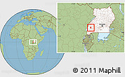 Savanna Style Location Map of Kitagwenda, highlighted country